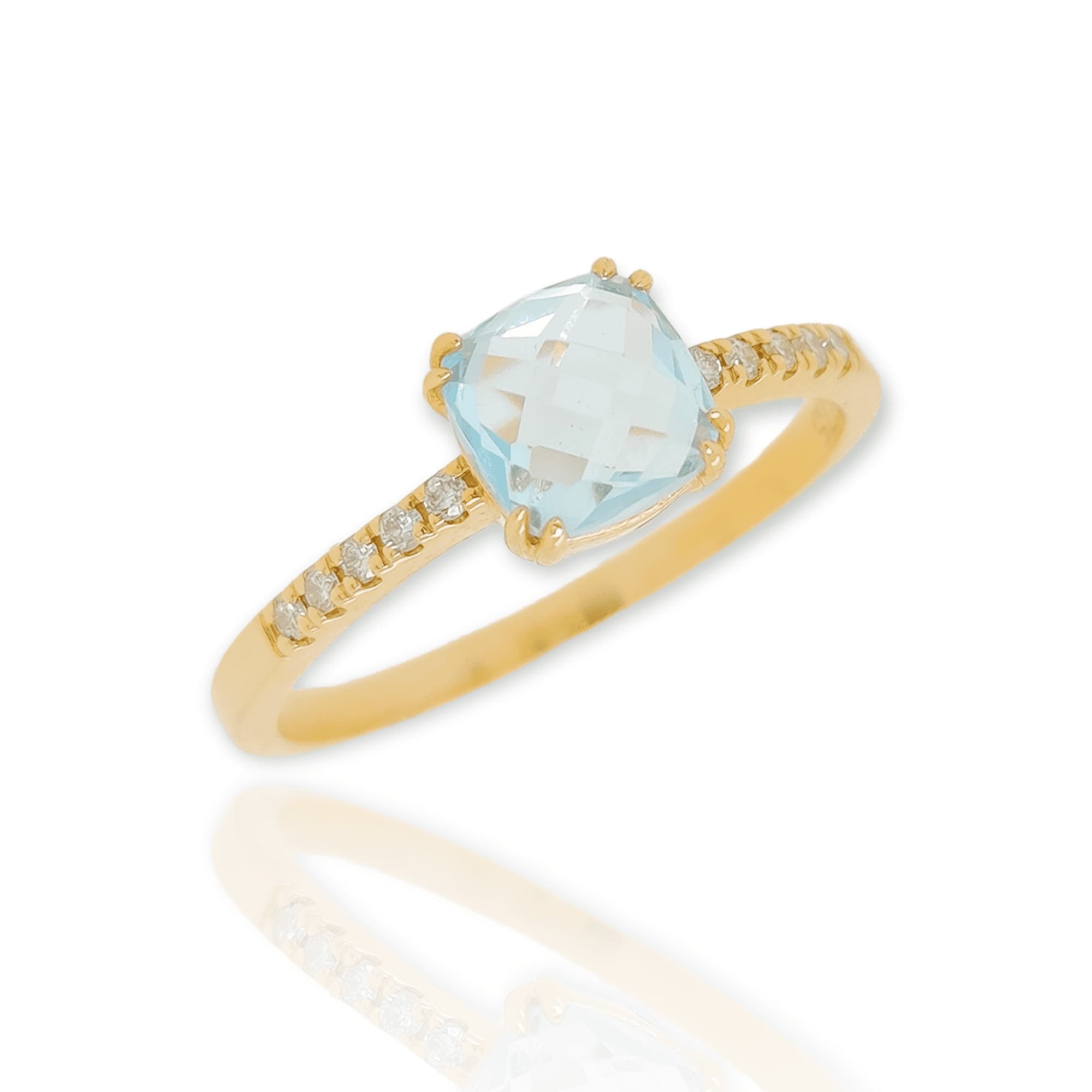 Δαχτυλίδι με Brillant και Sky Blue Topaz