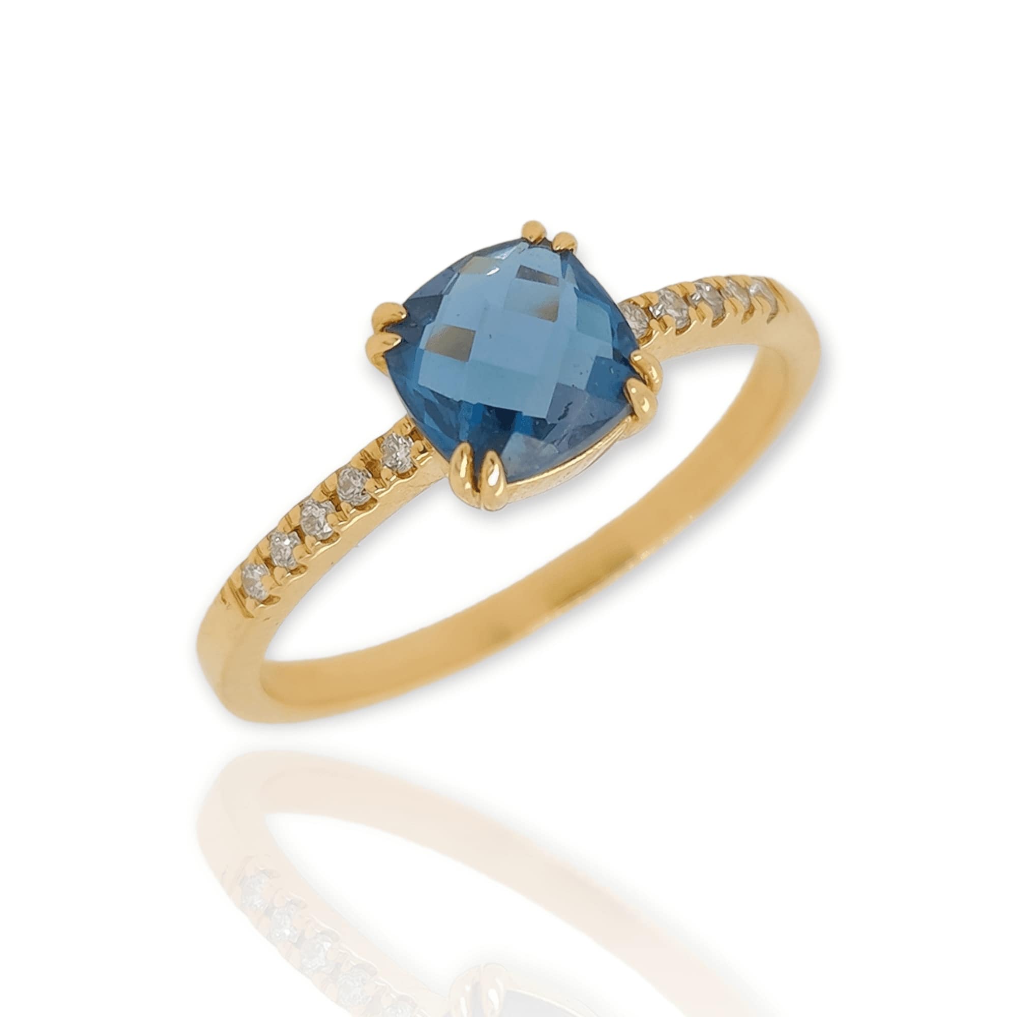 Δαχτυλίδι με Brillant και London Blue Topaz